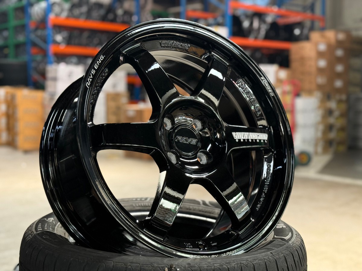 New 17x8 ET40 4x100 AOW Te37 BLACK (4 Wheel) fit HONDA TOYOTA