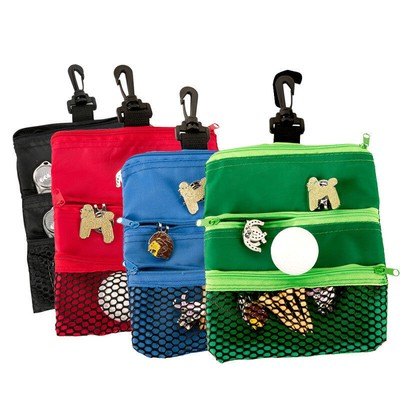 Multi-pocket Golf Ball Storage Pouch Bag Clip Valuable Golf Tee Pouch Bag Holder