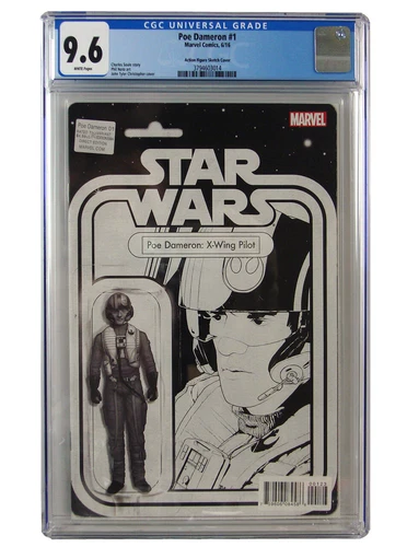 Star Wars Poe Dameron #1 Action Figure Sketch Variant CGC Graded 9.6 Marvel