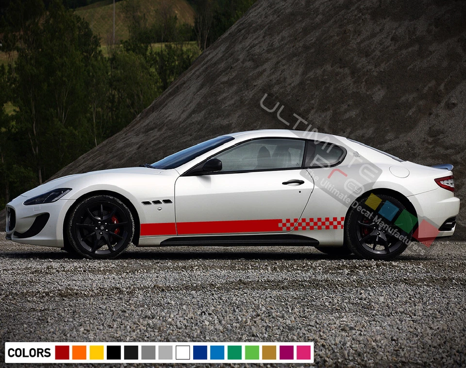 Juego de luces de labios a rayas para Maserati Granturismo calcomanía gráfica afinación lateral Foto 3 de 4