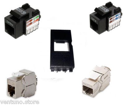21.st - CAT 5-6 UTP/STP NETWORK SOCKET VIMAR ARKE' BLACK RJ45 FRUIT HOLDER