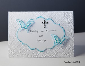 Einladung Zur Kommunion Konfirmation Taufe 3d Handarbeit Elegant Jungen Ebay