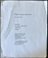 Trimble Navigation TSC1 Asset Surveyor Release Notes October 1998 Revision A