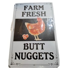 2 Pack Chicken Coop Signs - Welcome To Our Coop  Farm Fresh Butt Nuggets 12x8in