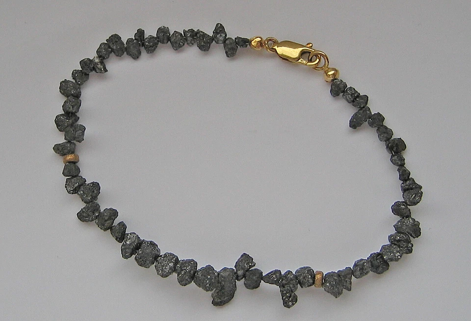 Princess Diamanten Diamant Armband aus 375 Gold mit Rohdiamanten bracelet ♦️6499 - Bild 2 von 4