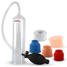 LeLuv Penis Vacuum Pump EasyOp Bgrip Small Medium Large, Clear and Donut Seals