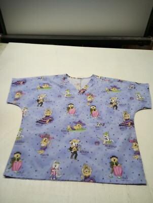 SB Scrubs Womens XS Blue Cats Dressing In Spanish Outfits Design | eBay