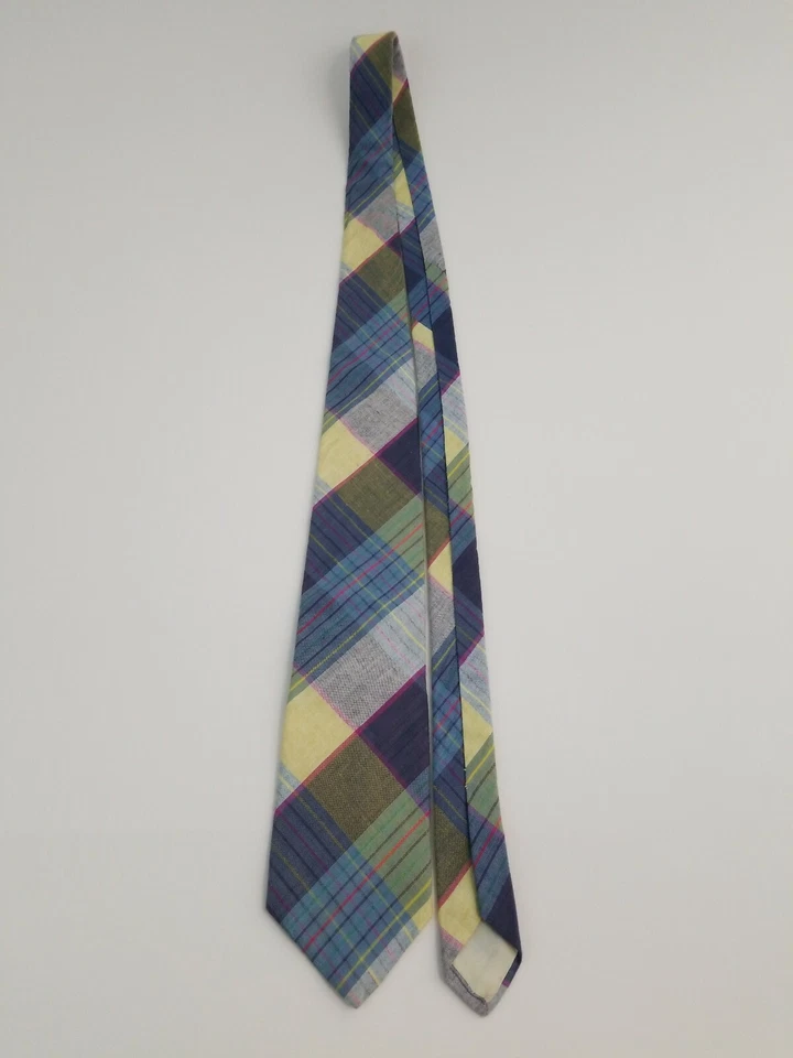 Corbata de cuello Boston Traders para hombre a cuadros colores primarios 57,5 pulgadas  Foto 4 de 4