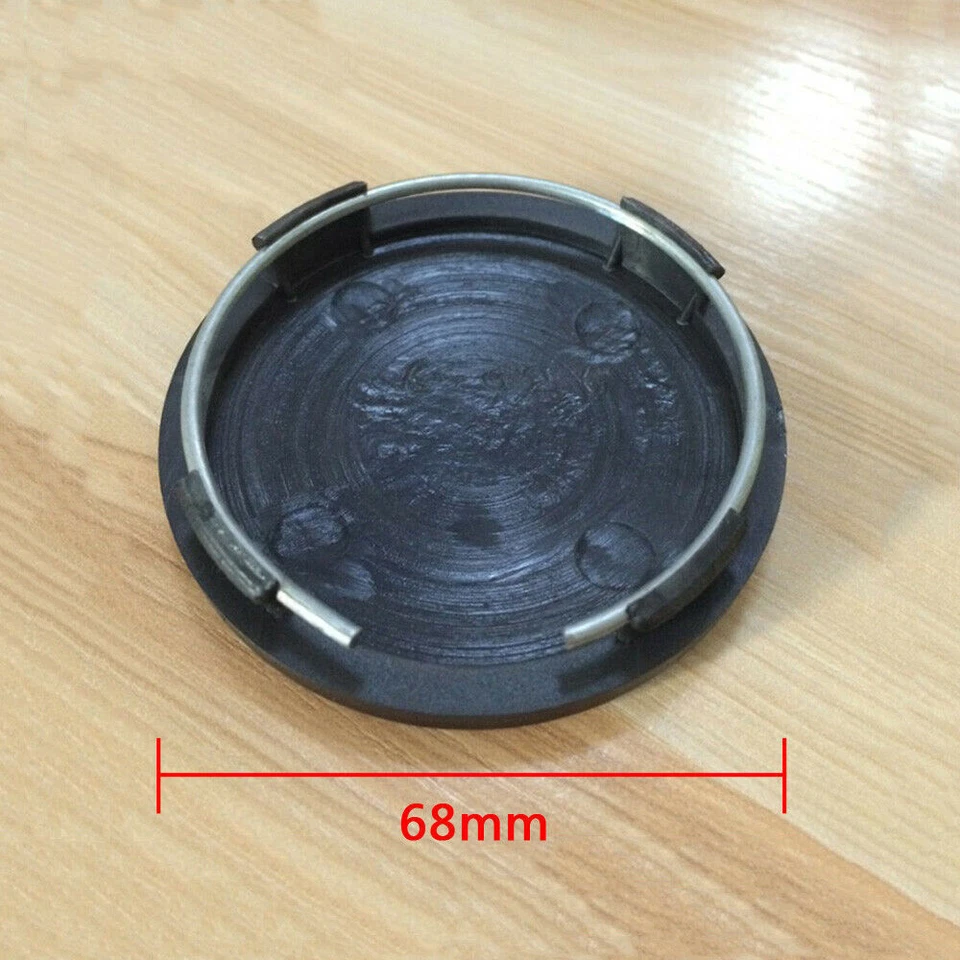 4x Black 68mm (62mm) Universal ABS Car Wheel Center Hub Cap Covers Blank Emblem - Image 3 of 4