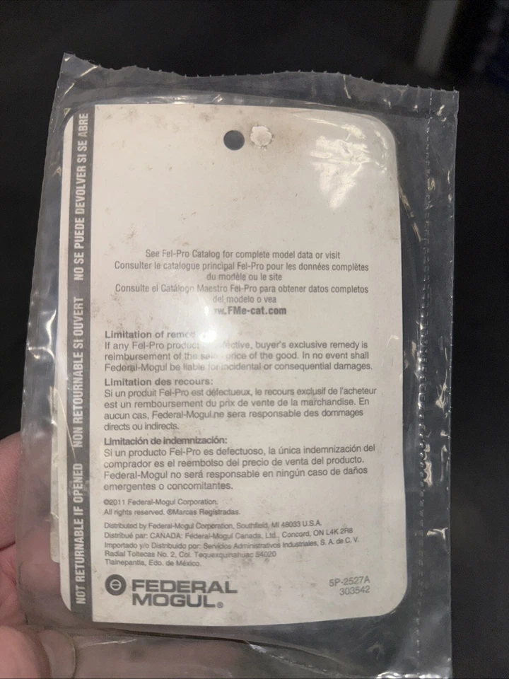 61747 Felpro Throttle Body Gasket for Chevy GMC Sierra 3500 HD 2500 Heavy Duty - Image 2 of 3