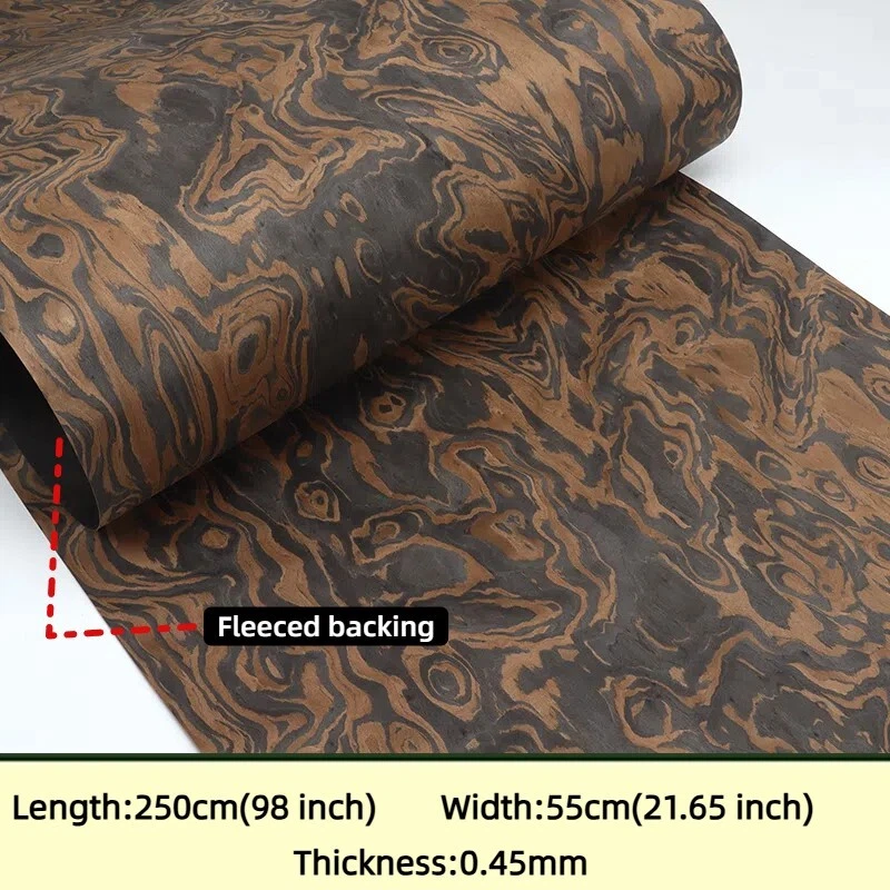 98''×22'' Artificial Black Walnut  Burl Wood Veneer,0.45mm Paper Back for Inlay - Image 4 of 4