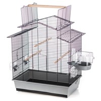 Duvo+ VogelkäFig Iza 3 Grau/Schwarz 58X38X65Cm 2 NäPfe 3 Sitzstangen