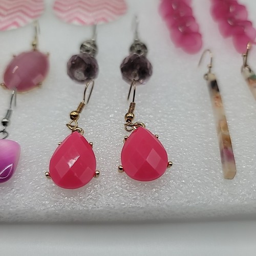 Lot Of 7 Pretty In Pink Dangle Vtg To Now Pierced Earrings - Bild 16 von 24