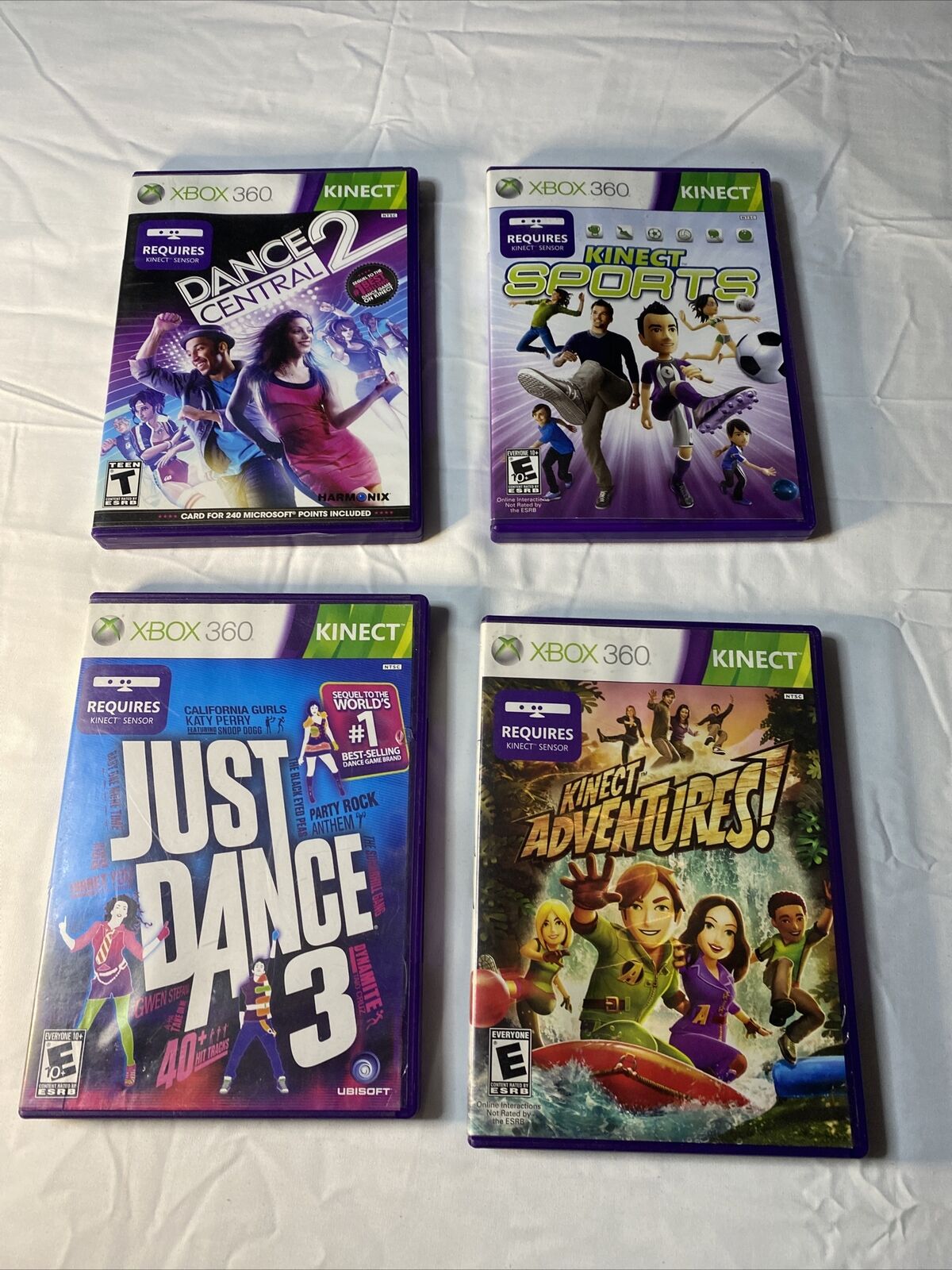 Xbox 360 Kinect Games Lot of 3 (Game Party Motion, Dance Central,  Adventures!)