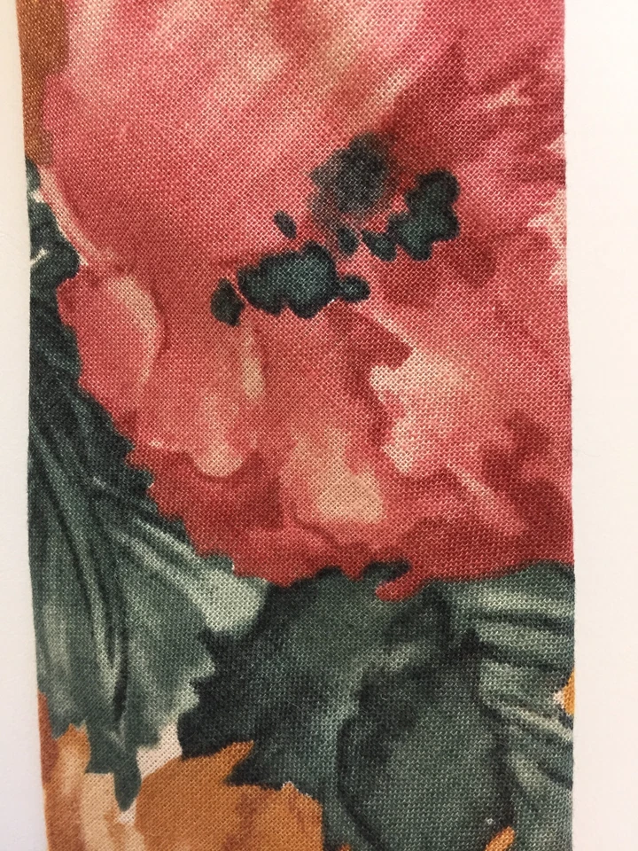 Corbata Land's End Floral 59" Largo Verde Azul Tostado Rosa Algodón Ramie Mezcla de Lino Foto 4 de 4