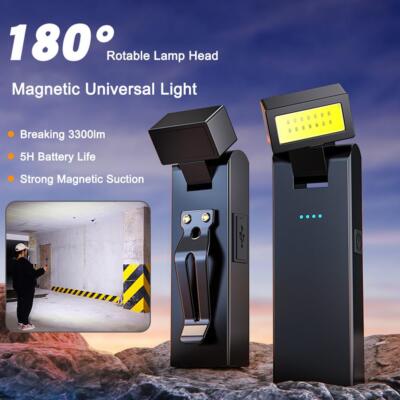 Portable MINI LED Flashlight Rechargeable Powerful Work Light 180° Rotatab D5H8