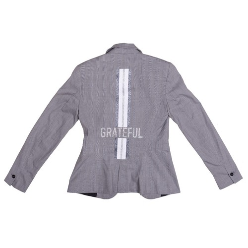 HIPCHIK COUTURE Grateful Glitter Stripe Blazer Women's Size 2 Made in USA