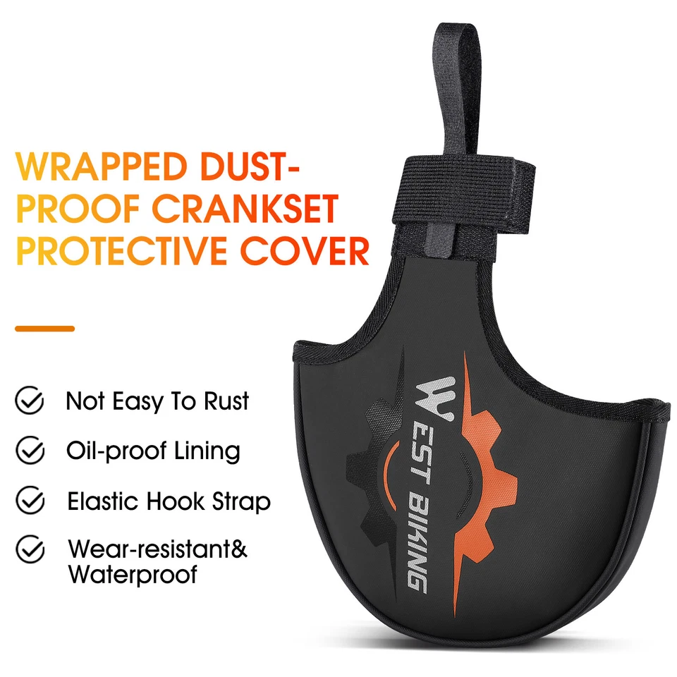 WEST BIKING Bike Crankset Guard Waterproof Bicycle Chainring Protector Cover - Image 3 of 4