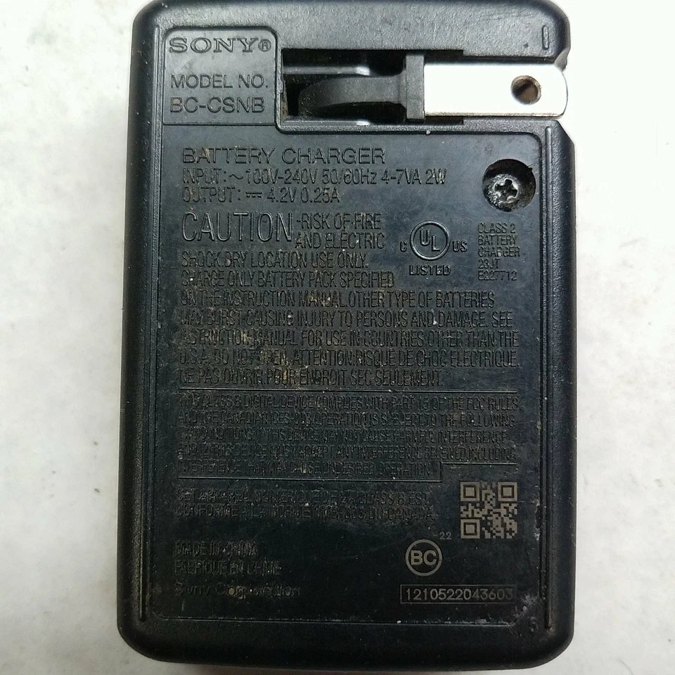 Cargador de batería Sony modelo BC-CSNB salida 4,2 V 0,25 A Foto 3 de 4