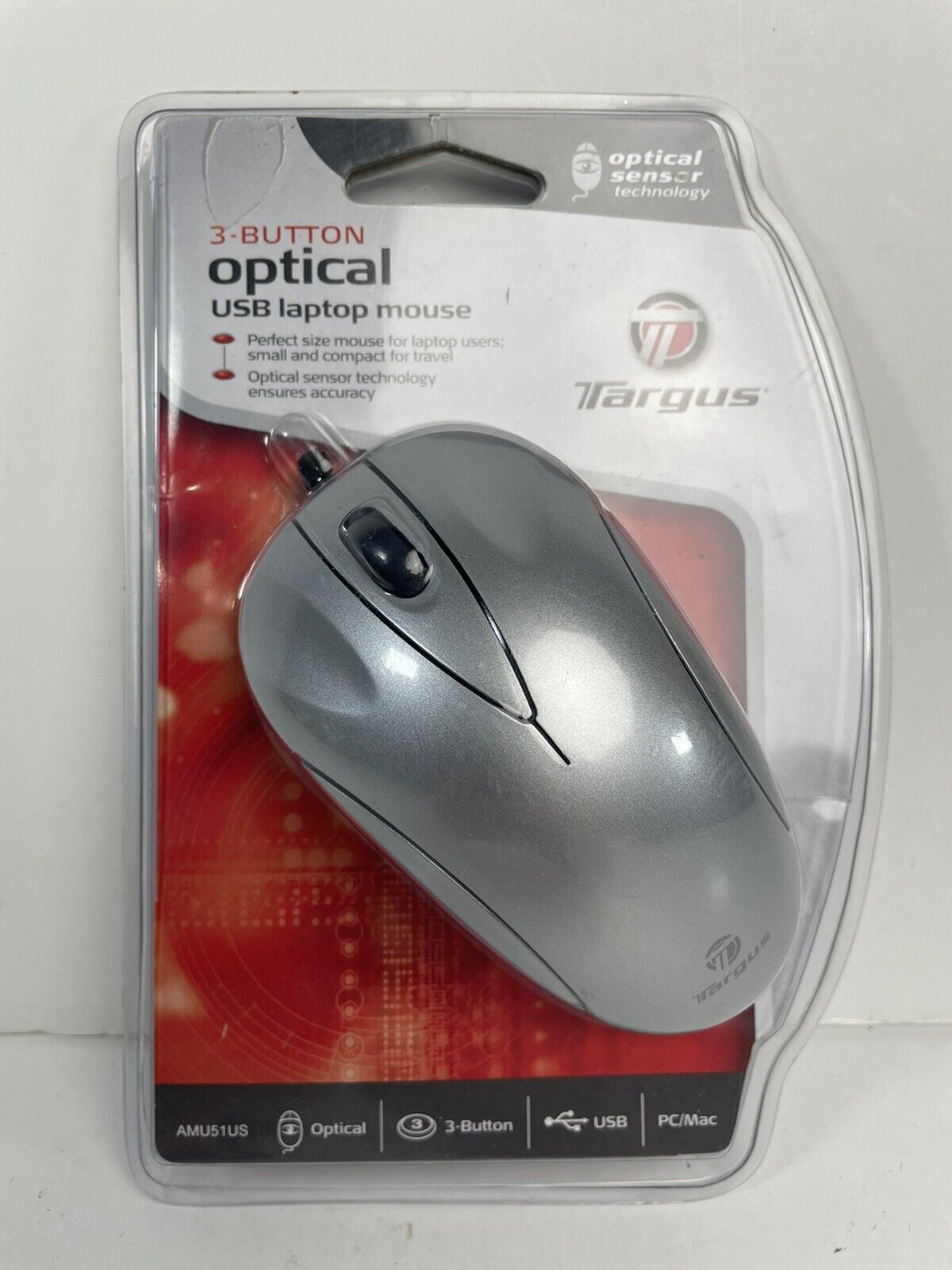 Targus 3 Button Optical USB Laptop Mouse Amu51us Wired for sale