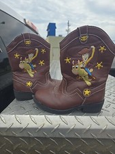 Disney Pixar Toy Story Woody Bullseye Brown Cowboy Boots Toddler Size 9 EUC