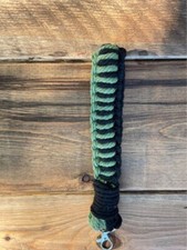 Green and Black Macrame Wristlet, Boho Keychain Accessory, Wristlet, Handmade