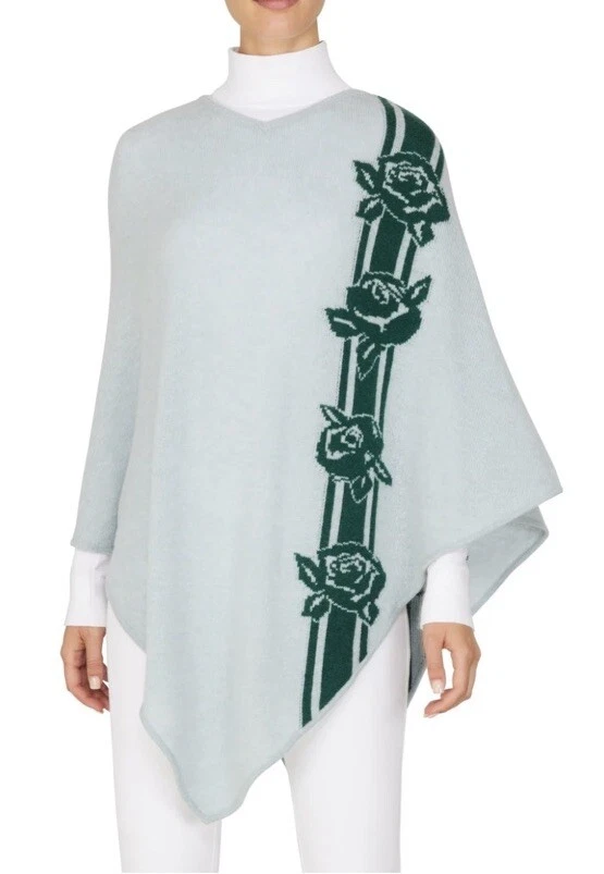 + Beryll Flower Cashmere Poncho Winter Green OSFM NWT