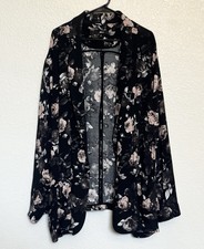 Ellos Women's Plus Size 5x Long Boyfriend Blazer Floral Lightweight Euc