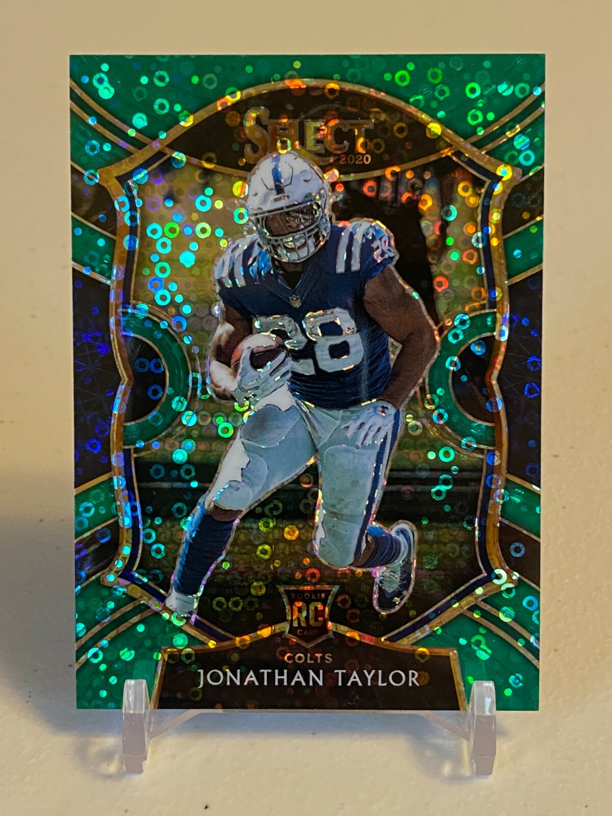 2020 Select JONATHAN TAYLOR #'d /5 Rookie Green Disco No. 53 Indianapolis Colts