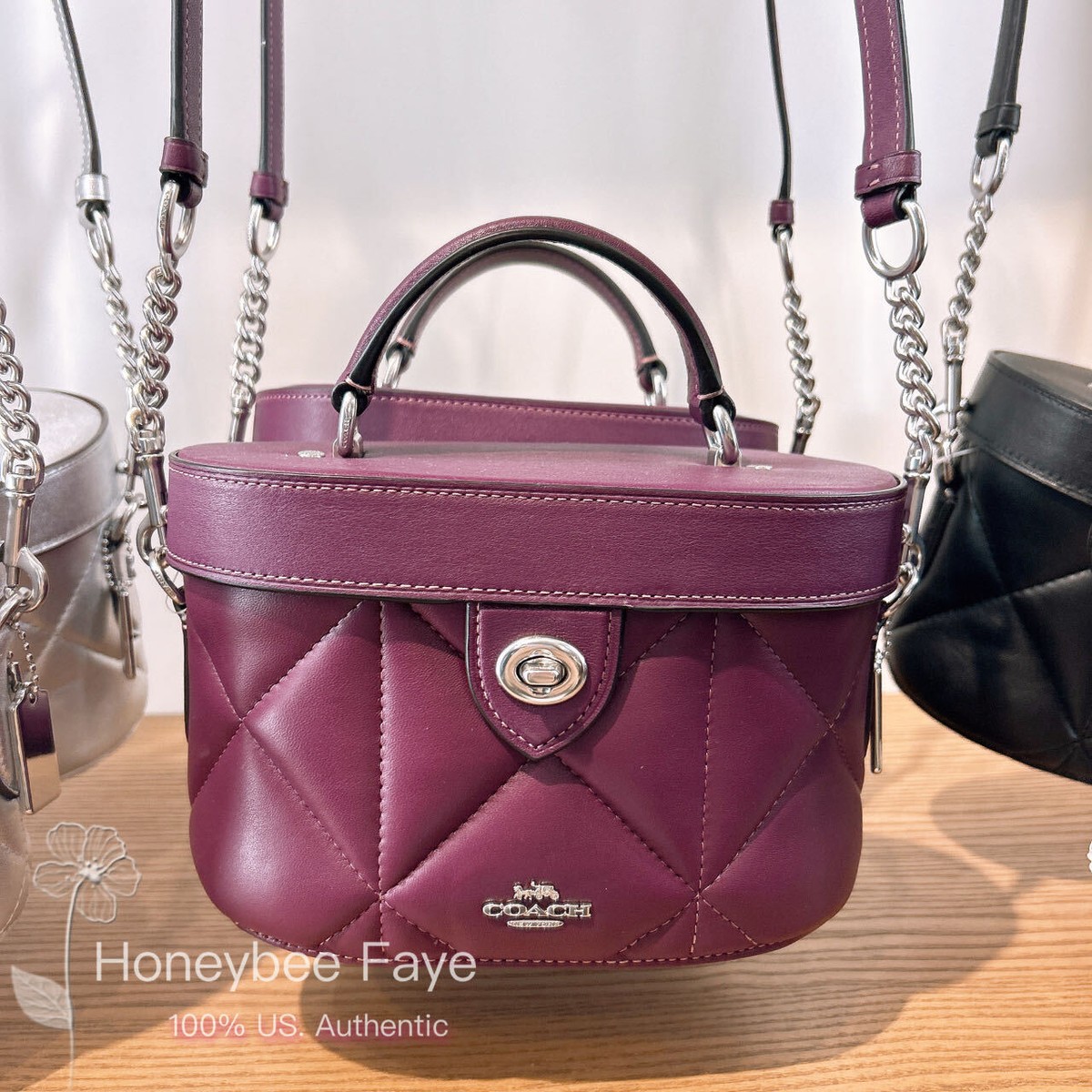 NWT Coach Kay Crossbody In Silver Metallic With Puffy