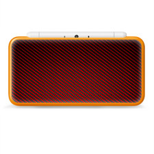 Skins Decal Wrap for Nintendo 2DS XL - red black carbon fiber weave
