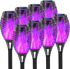 Solar Outdoor Lights, 8 Pack Purple Halloween Decorations Outdoor, Waterproof Mi
