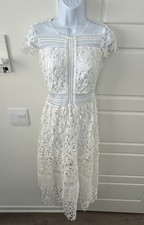 Fashion Nova White Lace Bride Bridal Shower Bachelorette Dress Size Small