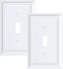 2-Pack Single Toggle Light Switch Cover Plate, Durable Natural Bamboo Fiber Deco
