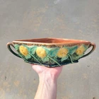 Roseville Sunflower 1930 Pottery Handled Ceramic Vase Planter Antique RARE Flaw