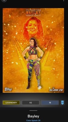 WWE Topps Slam Color Splash DIGITAL Bayley Legendary Orange 25 CC