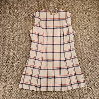 Beeline Fashions Dress Womens Small Sleeveless Rear Zip Checkered