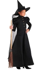 Wicked Witch Girls M Size Costume, Deluxe Dress w/Peticoat and Hat, Gorgeous