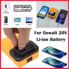 For Dewalt 20V Max Li-ion Battery Power Supply USB Type-C Phone Charger Adapter
