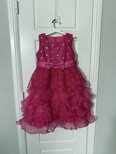 Girls Dress Sleeveless Long Sleeve Kids Toddler Size 8 Rose Pink