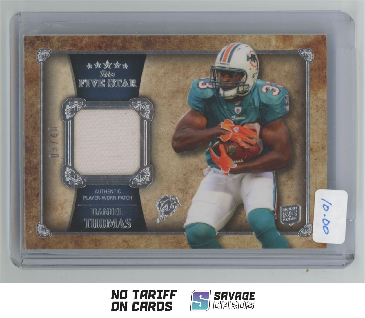 Daniel Thomas Topps Inception Jumbo Team Patch #DT Base