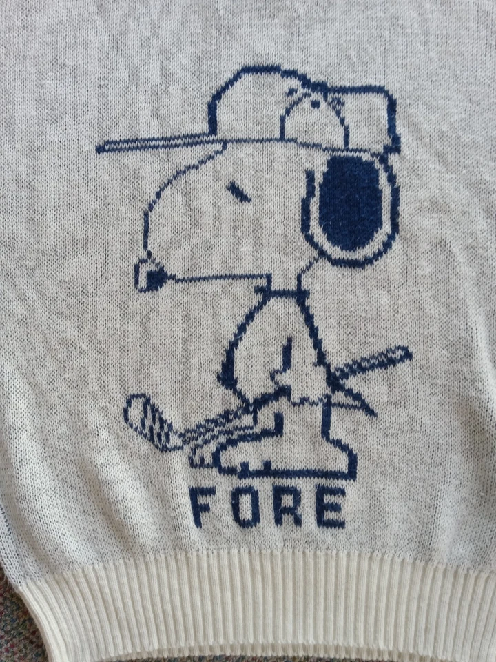 DE COLECCIÓN AÑOS 80 90 PEANUTS SNOOPY GOLF SUÉTER FORE CLIFF ENGLE TALLA M HECHO EN EE. UU. Foto 2 de 4