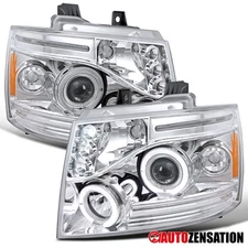 Fits 2007-2014 Chevy Tahoe Suburban Avalanche LED Halo Projector Headlights Lamp