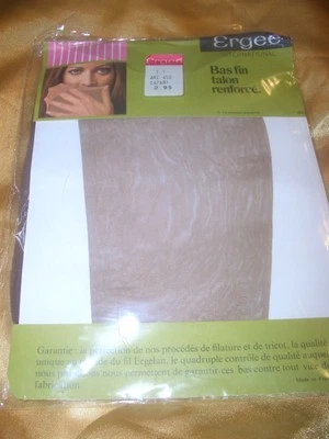 VINTAGE echte Nylonstrümpfe Gr. 1 / 8,5 safari Ergee Perlonstrümpfe Nylons OVP - Bild 1 von 2