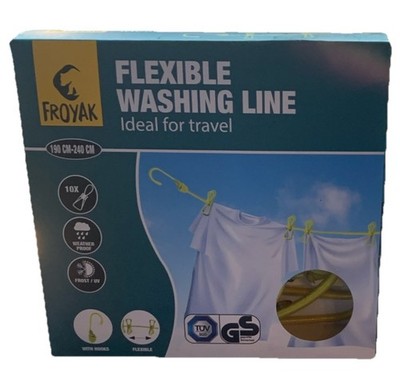 Froyak Flexible Wäscheleine Camping 190cm-240cm 