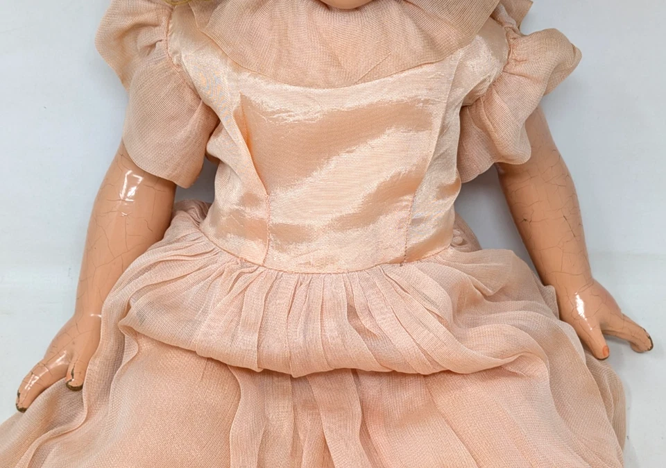 Muñeca vintage de 21" Effanbee Anne Shirley Little Lady composición ojo dormido años 40 Foto 3 de 4