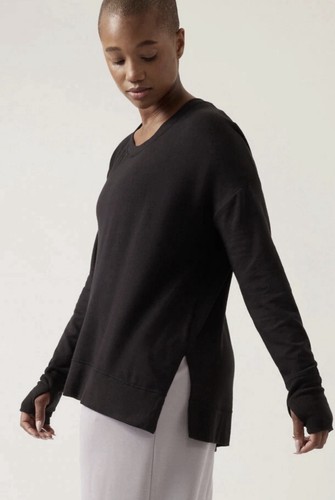 Athleta Black Coaster Luxe Relaxed Sweatshirt - Size Large