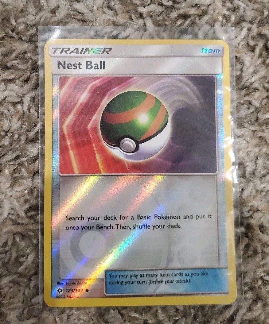 Pokemon Card Nest Ball Sun & Moon Reverse Holo 123/149 Near Mint