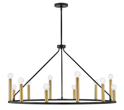 Lark 83159 Lazlo 12 Light 38"W Ring Chandelier - Black - Picture 8 of 9