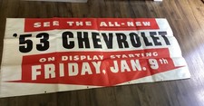 Nos Rare 1953 Chevy Chevrolet Advertising Car Showroom Dealer Banner Paper Sign